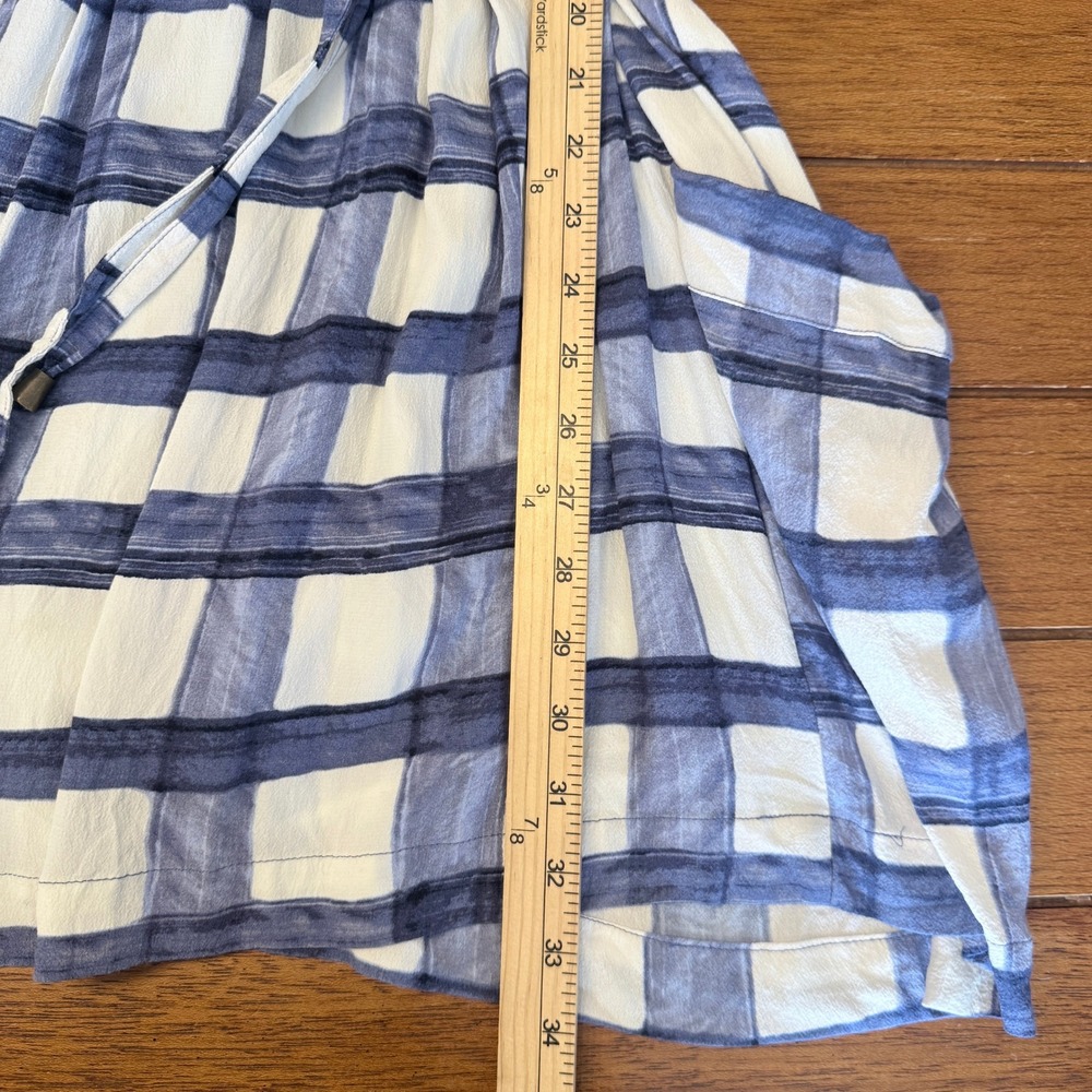 Maeve Anthropologie Devery Shirtdress Blue White Gigham Mini Dress Medium - Picture 7 of 8